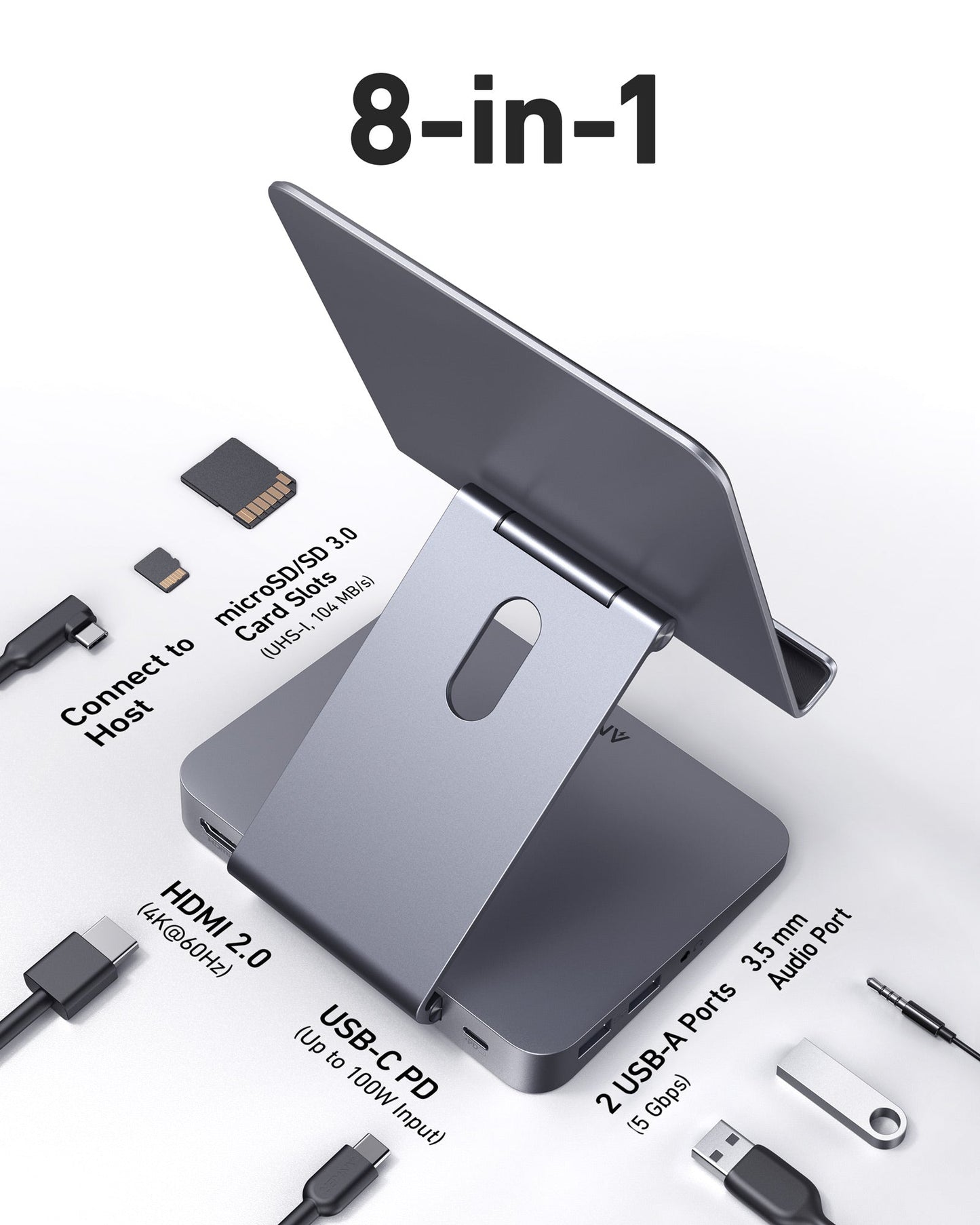 Anker 551 USB-C Hub (8-in-1, Tablet Stand)