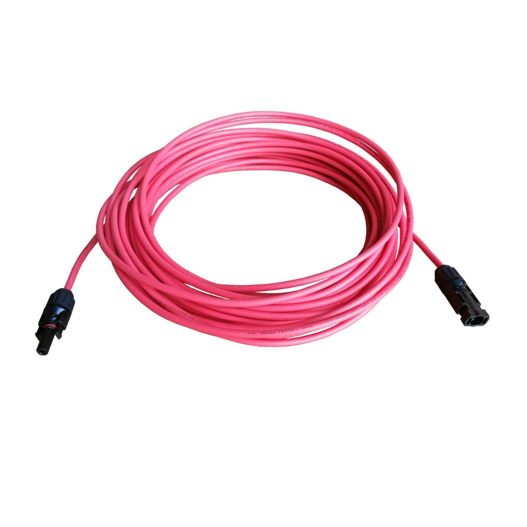 12 Gauge (AWG) Black + Red Solar Panel Extension Cable Wire with Solar Connectors